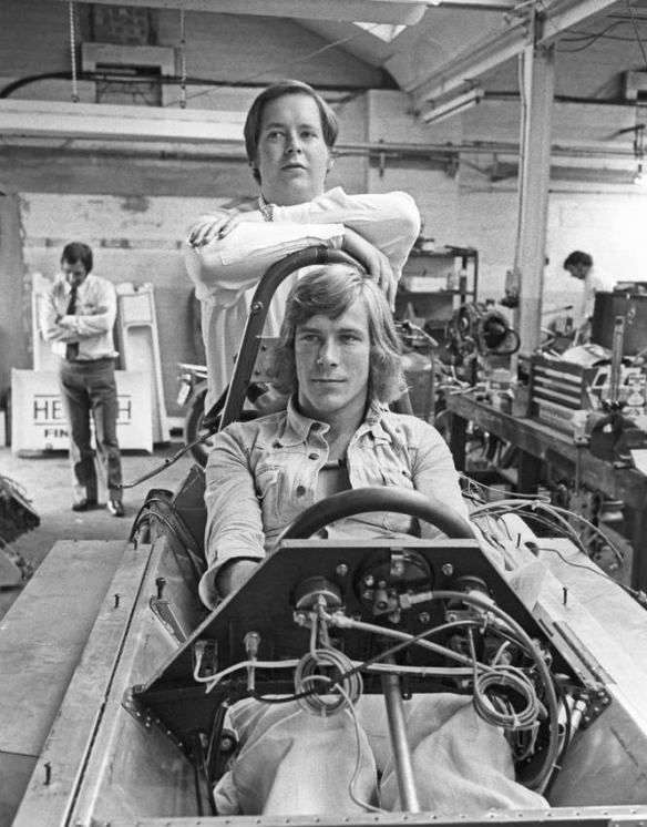 Lord Alexander Hesketh of F1 Team, Hesketh Racing, with James Hunt