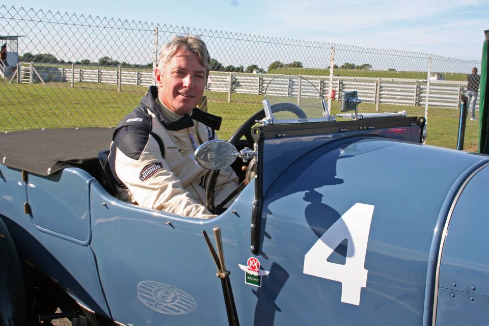 Duncan Wiltshire behind the wheel of a Vintage Bentley.