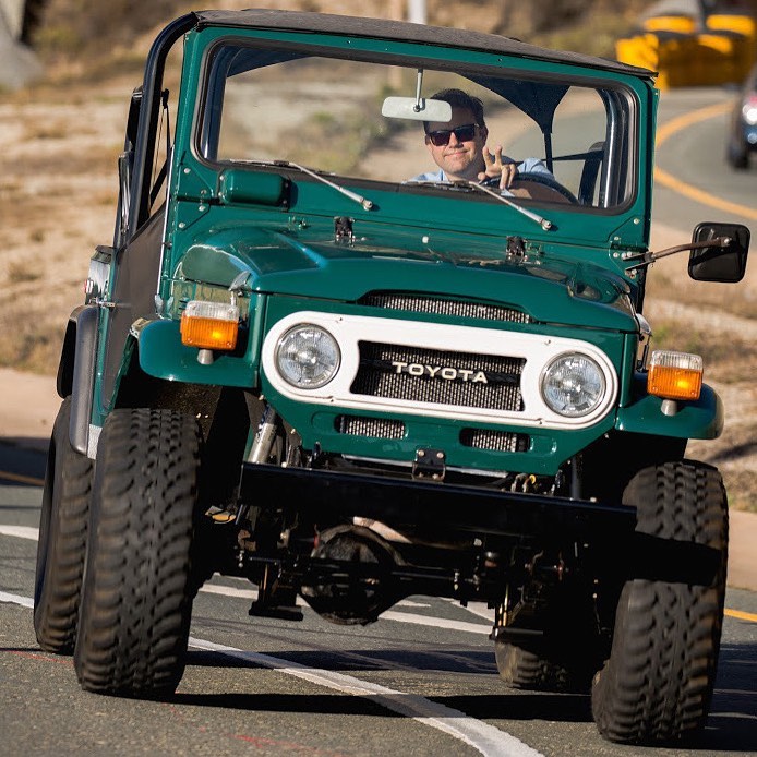 Randy Nonnenberg driving Jeep