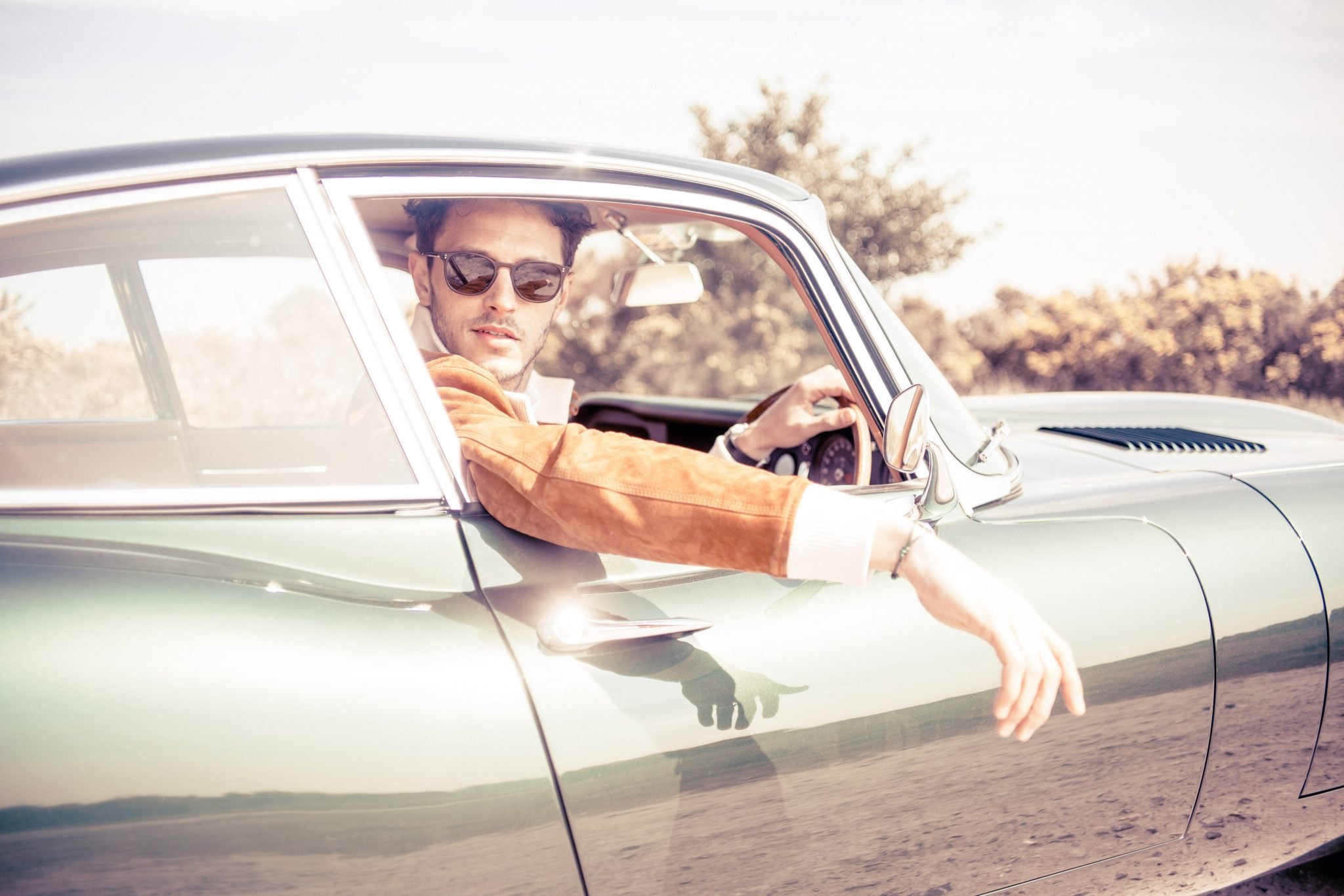 Hedi Sersoub with Jaguar E-Type
