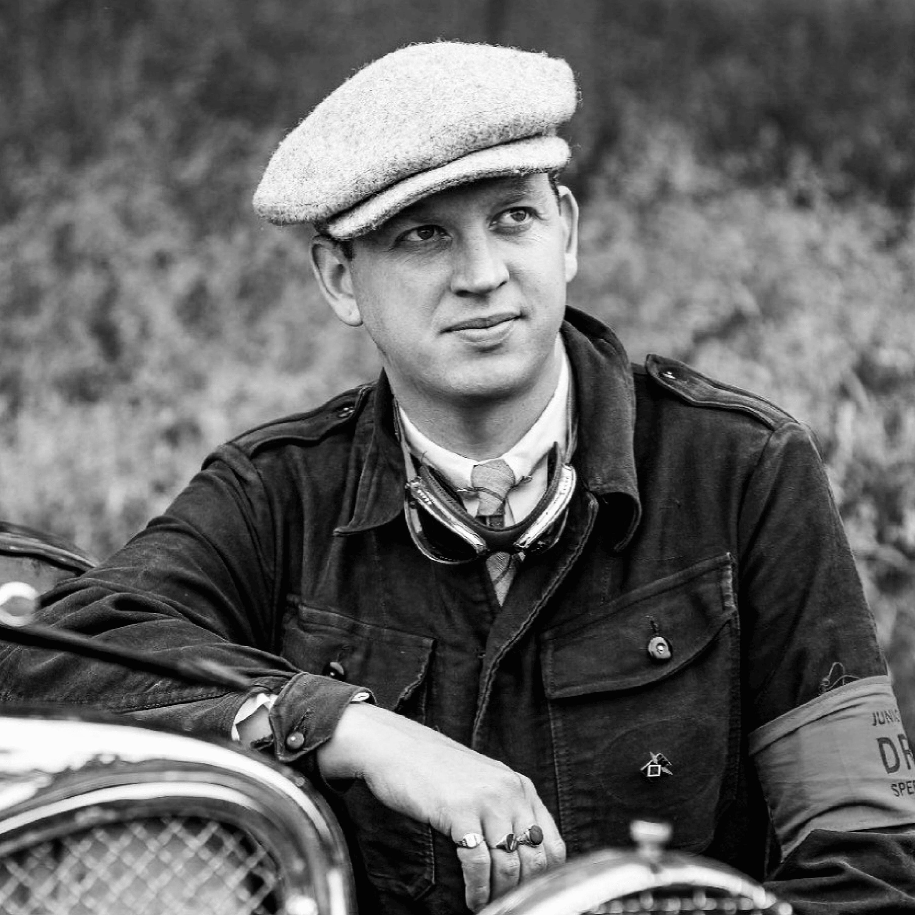 Ryan next to his pre war Singer Nine.