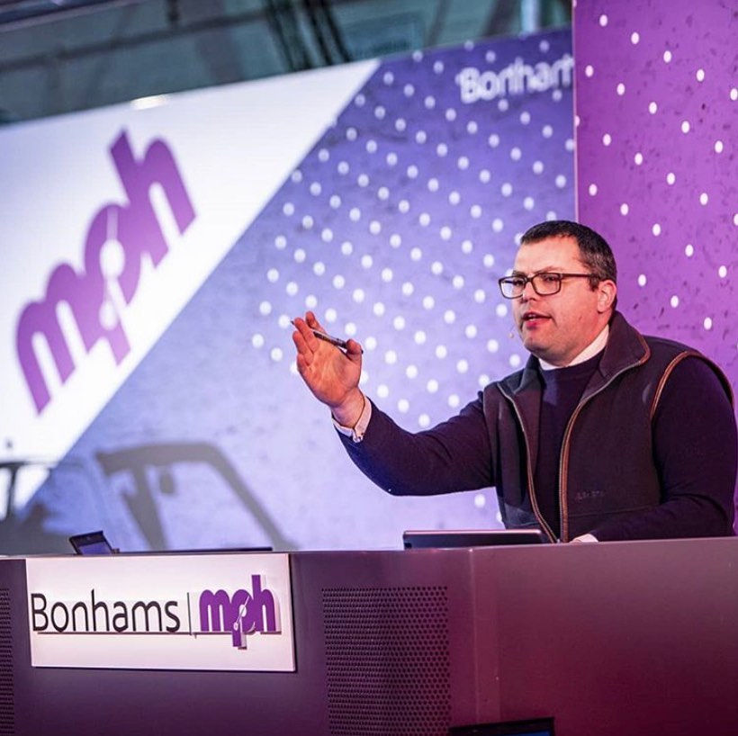 Rob Hubbard at rostrum during Bonhams MPH sale.